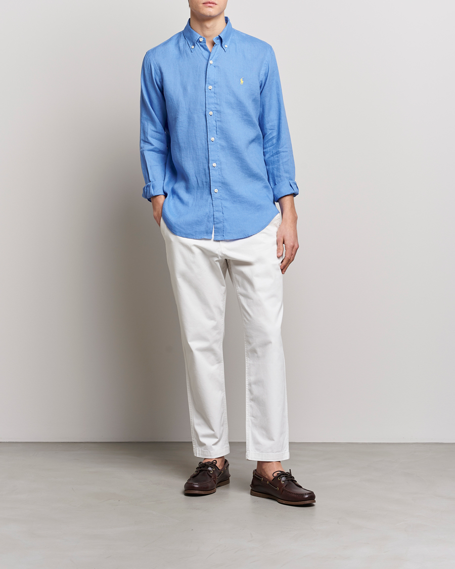 Hombres | Camisas | Polo Ralph Lauren | Custom Fit Linen Button Down Harbor Island Blue