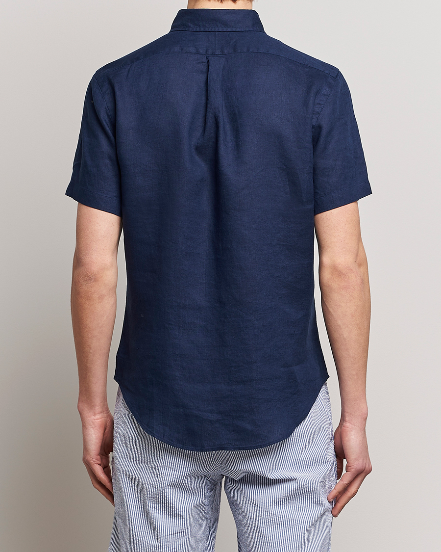 Hombres | Camisas | Polo Ralph Lauren | Slim Fit Linen Short Sleeve Shirt Newport Navy