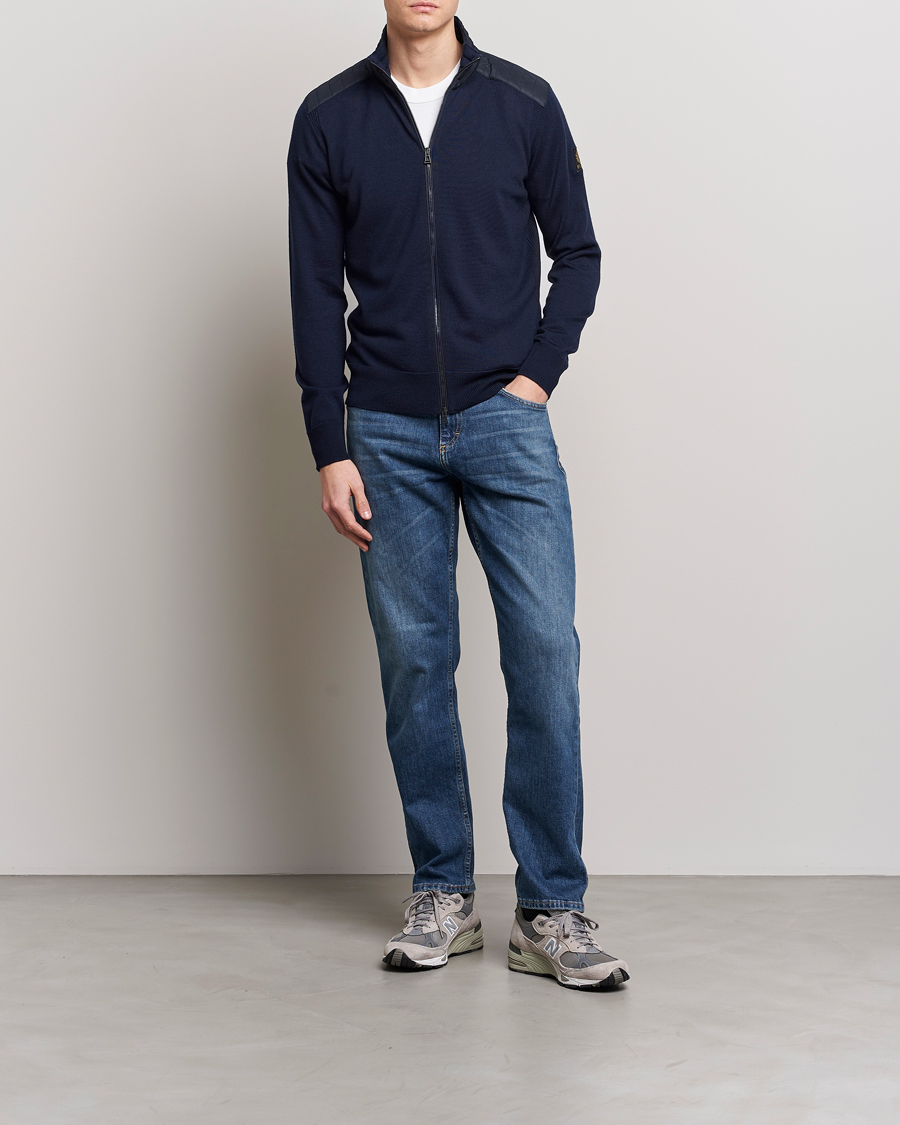 Hombres | Jerséis y prendas de punto | Belstaff | Kelby Zip Cardigan Navy