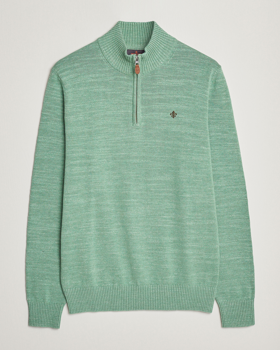 Hombres | Jerséis y prendas de punto | Morris | Randall Cotton Half Zip Green