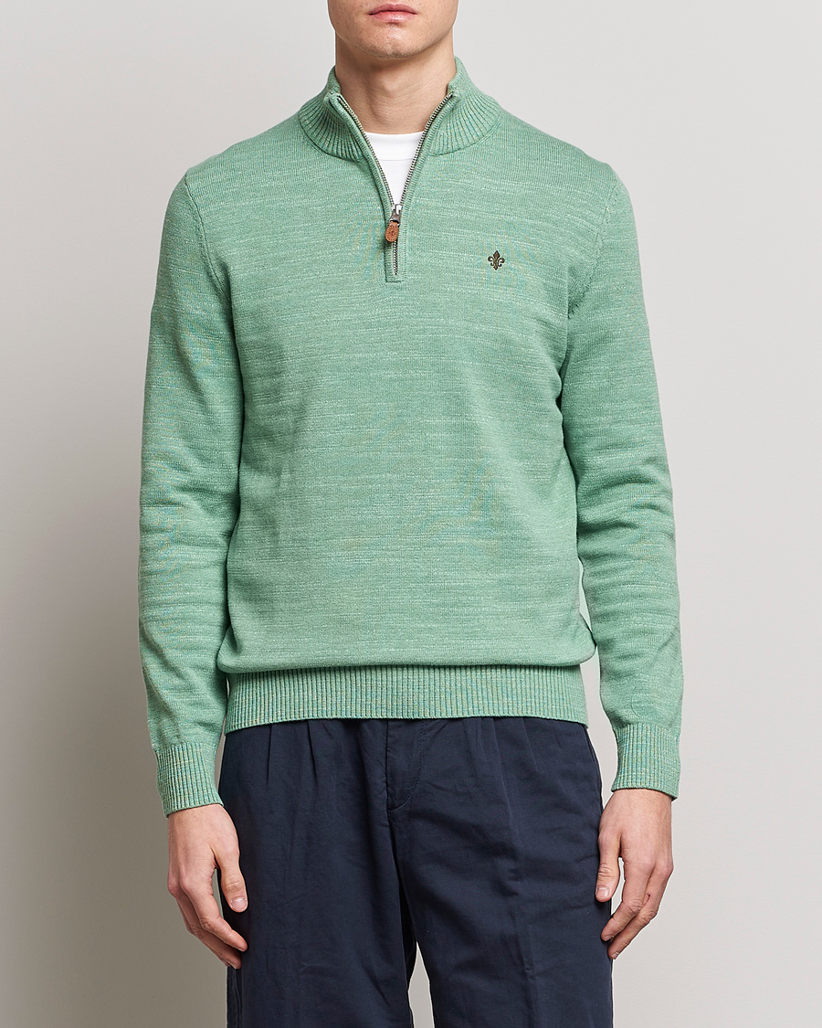 Hombres | Jerséis y prendas de punto | Morris | Randall Cotton Half Zip Green