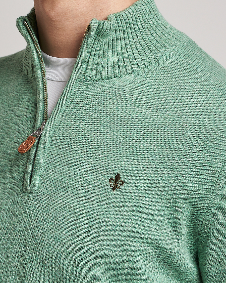 Hombres | Jerséis y prendas de punto | Morris | Randall Cotton Half Zip Green