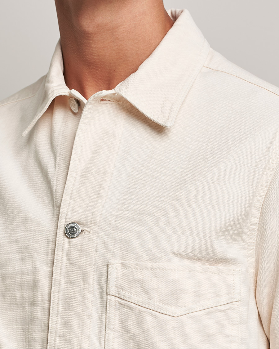 Hombres | Abrigos y chaquetas | Drake's | Kuroki Cotton Canvas Chore Jacket Ecru