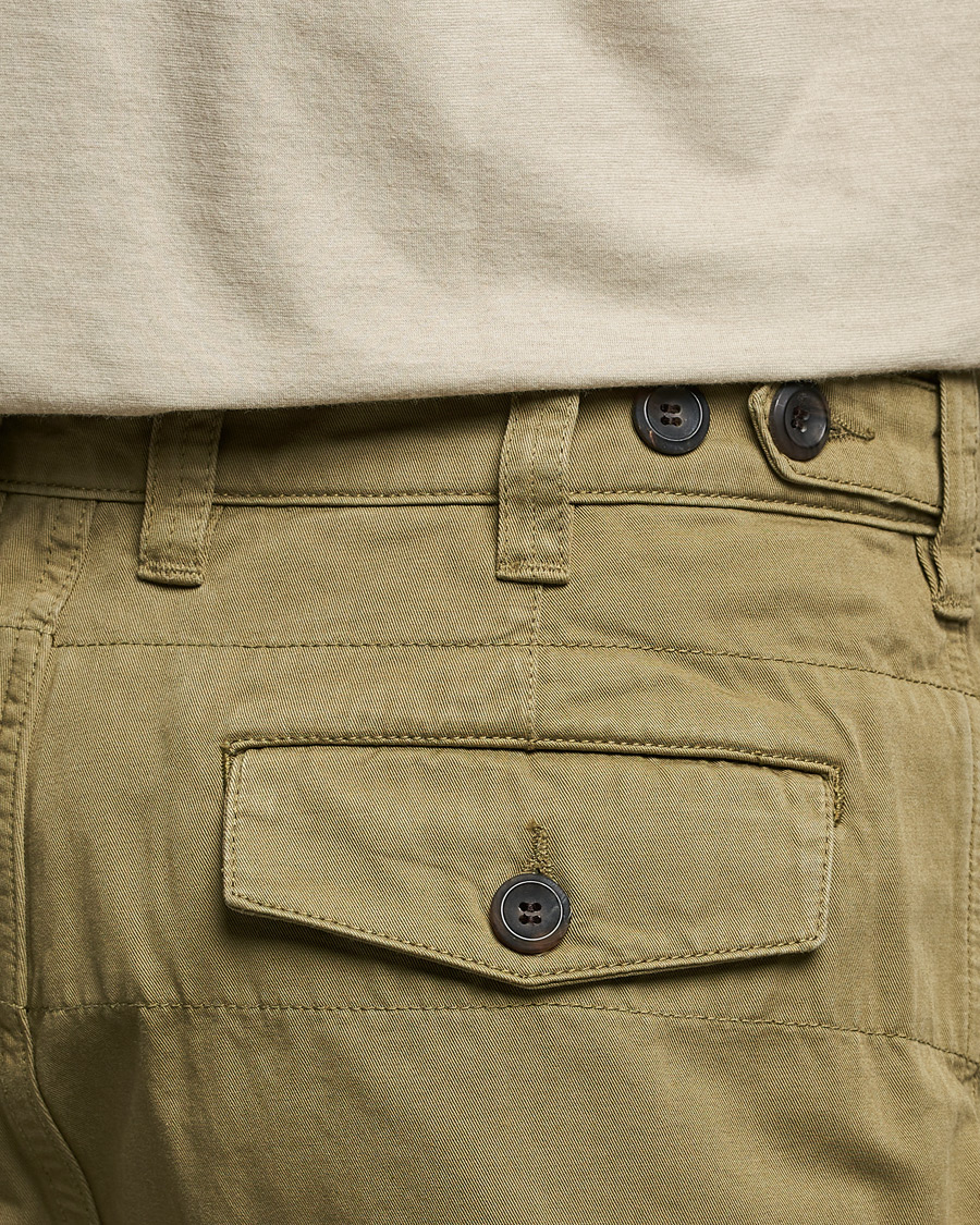 Hombres | Pantalones | Drake's | Flat Front Cotton Chino Olive