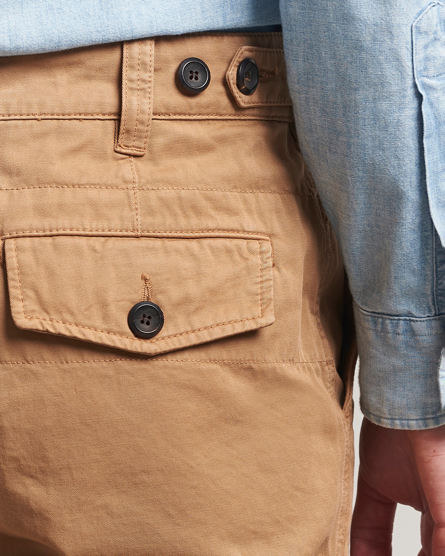 Hombres | Pantalones | Drake's | Flat Front Cotton Chino Brown