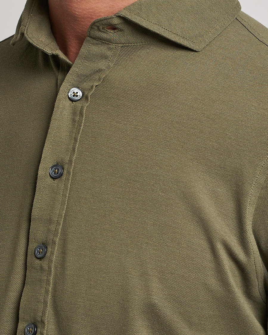 Hombres | Camisas | Gran Sasso | Popover Shirt Olive