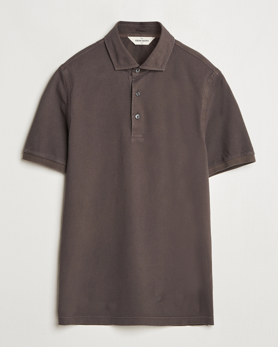 Hombres | Polos | Gran Sasso | Washed Polo Brown