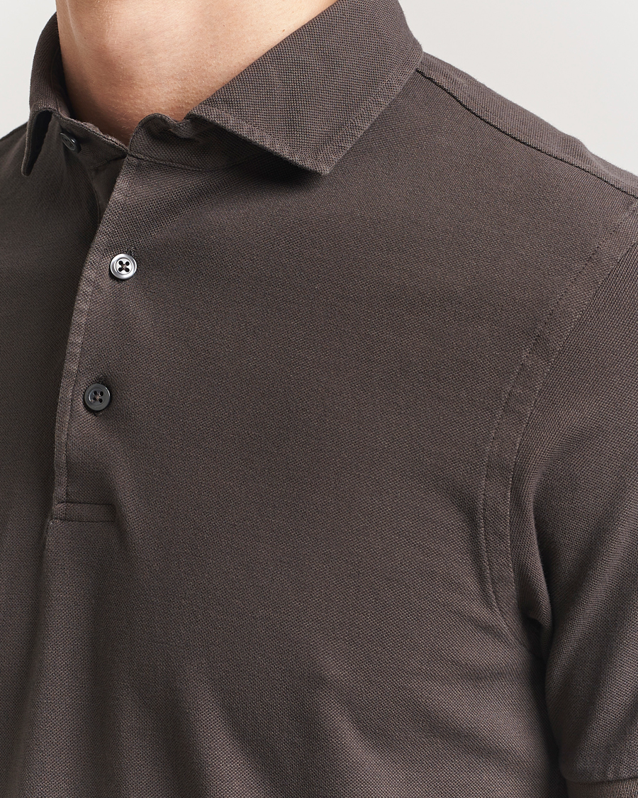 Hombres | Polos | Gran Sasso | Washed Polo Brown