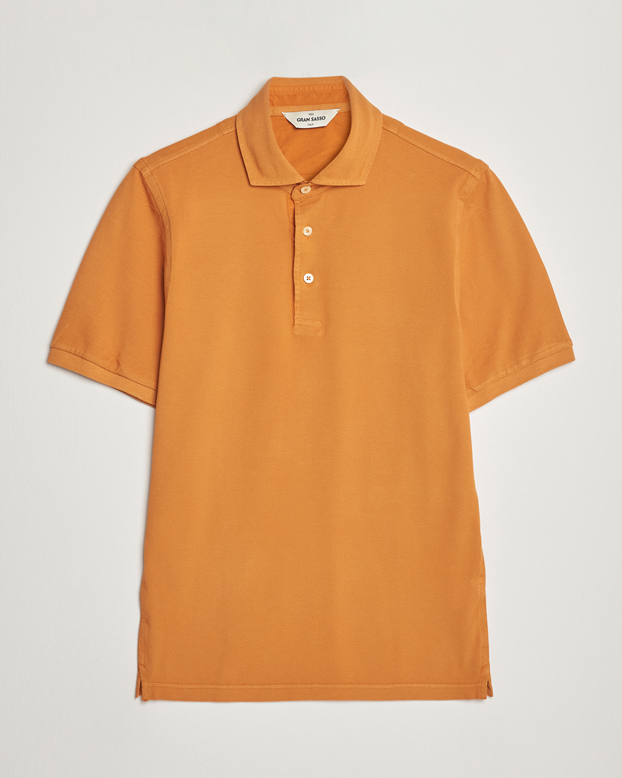 Hombres | Polos | Gran Sasso | Washed Polo Orange