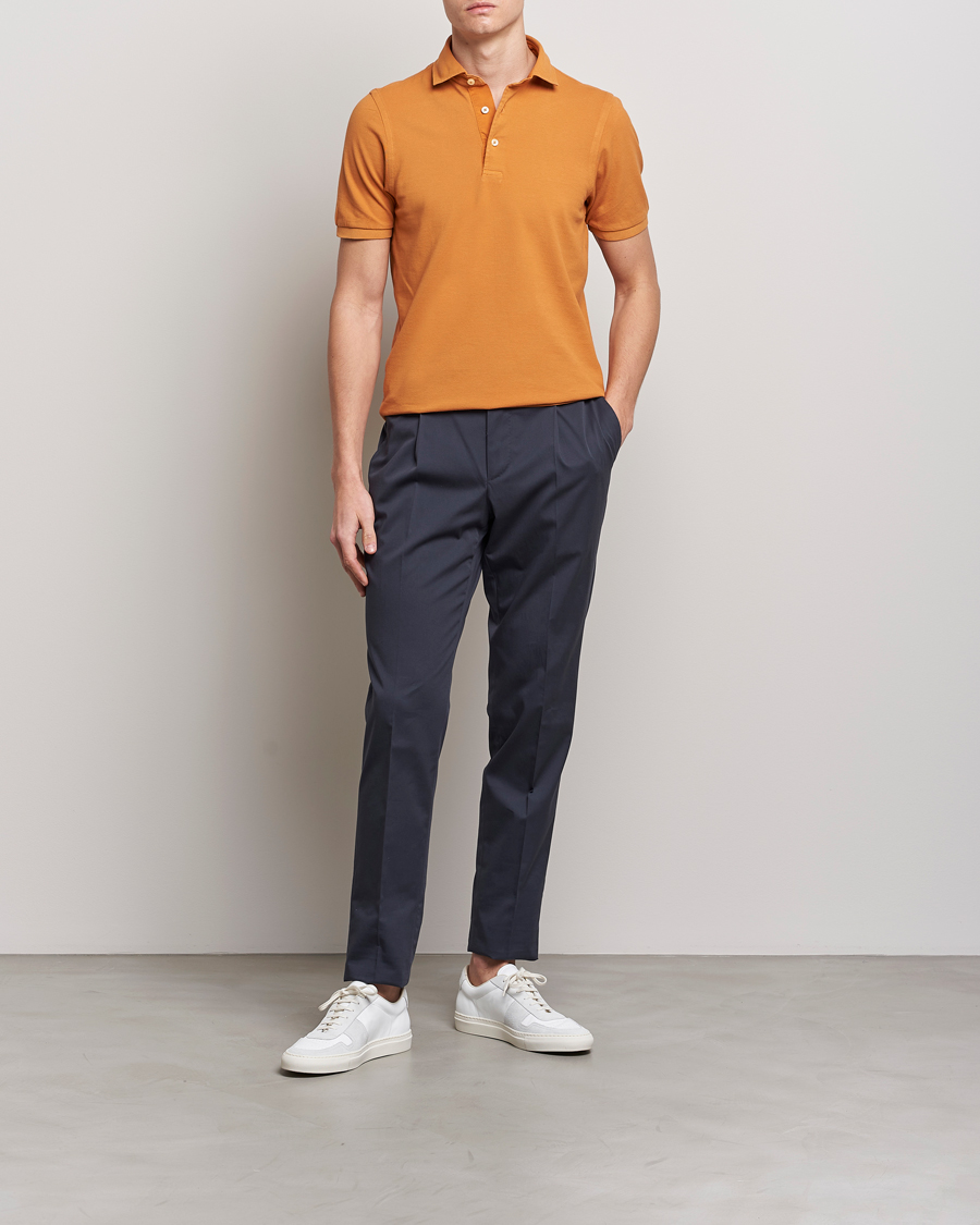 Hombres | Polos | Gran Sasso | Washed Polo Orange