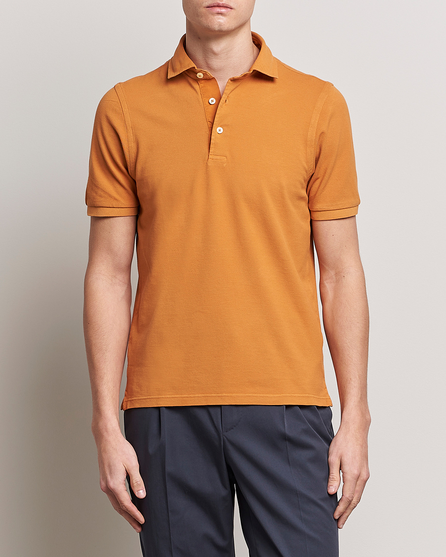 Hombres | Polos | Gran Sasso | Washed Polo Orange