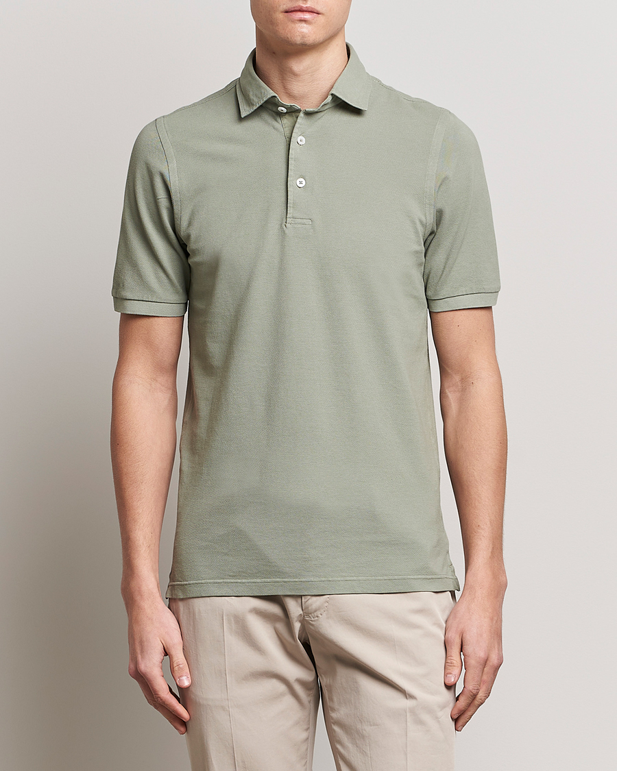 Hombres | Italian Department | Gran Sasso | Washed Polo Green