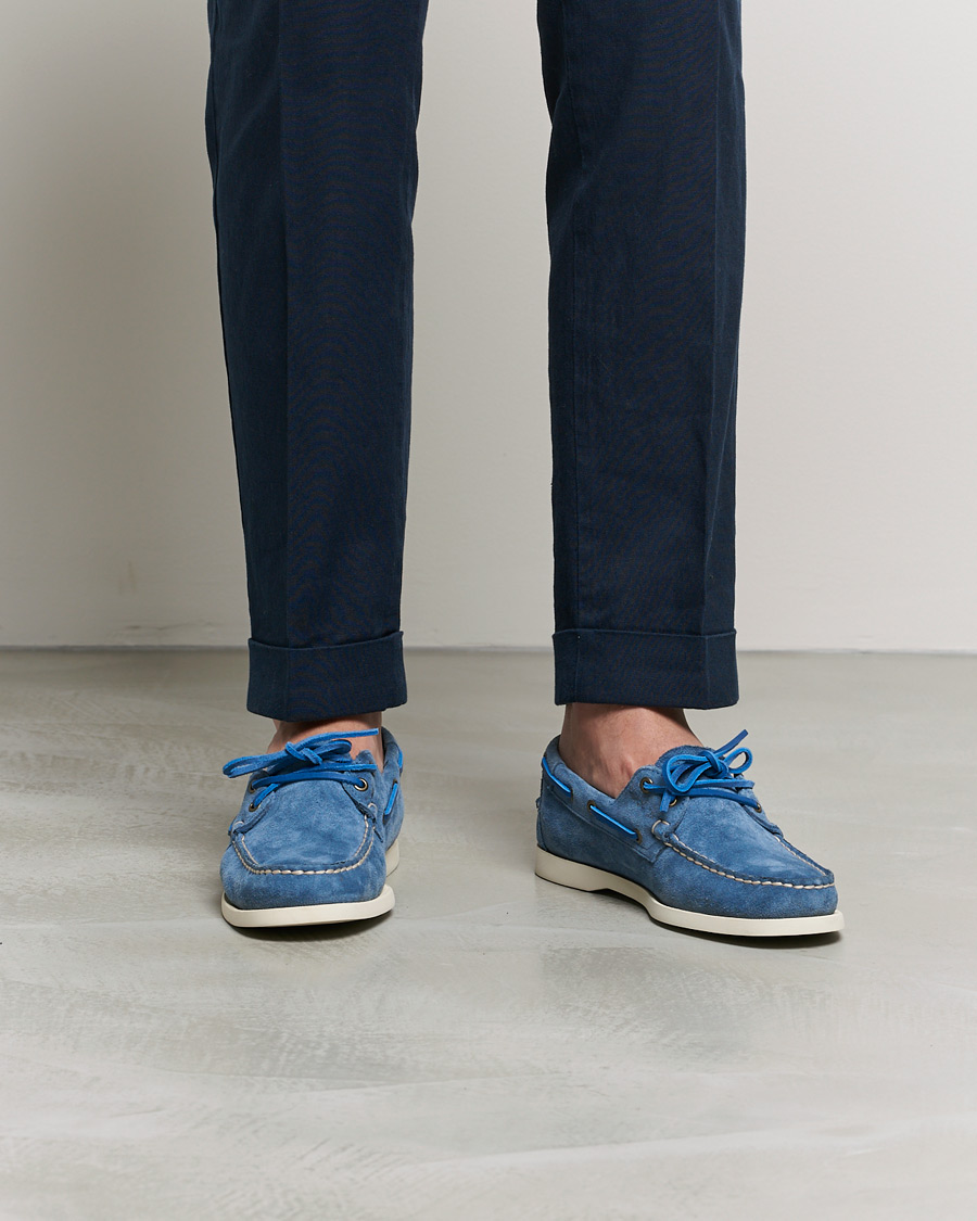 Hombres | Sebago Docksides Suede Boat Shoe Indigo | Sebago | Docksides Suede Boat Shoe Indigo