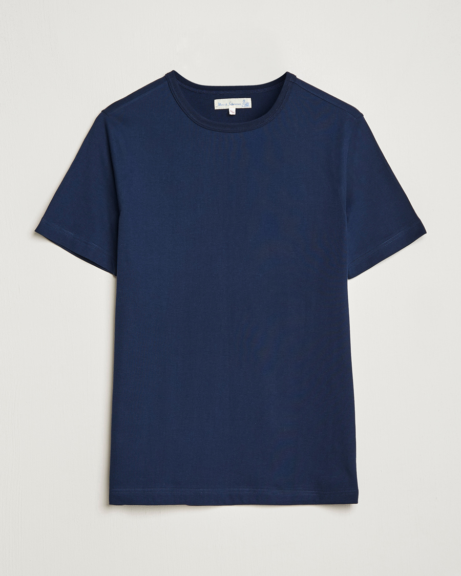 Hombres | Camisetas | Merz b. Schwanen | 1950s Classic Loopwheeled T-shirt Ink Blue
