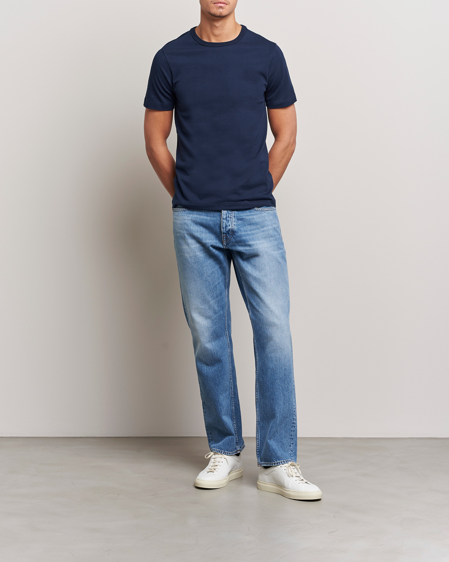 Hombres | Camisetas | Merz b. Schwanen | 1950s Classic Loopwheeled T-shirt Ink Blue