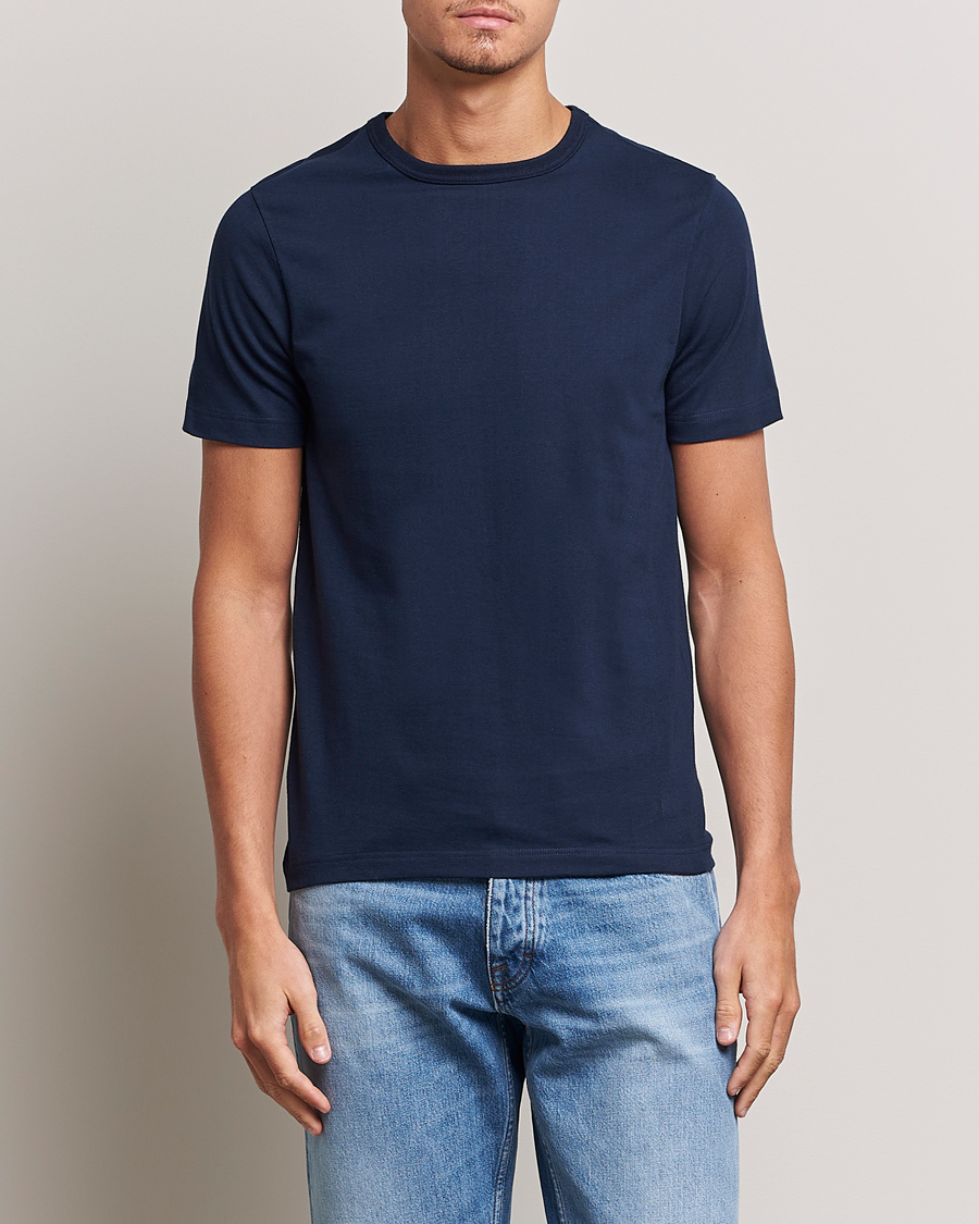 Hombres | Camisetas | Merz b. Schwanen | 1950s Classic Loopwheeled T-shirt Ink Blue