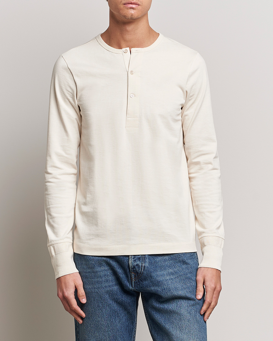 Hombres | Camisetas | Merz b. Schwanen | Classic Organic Cotton Henley Sweater Nature