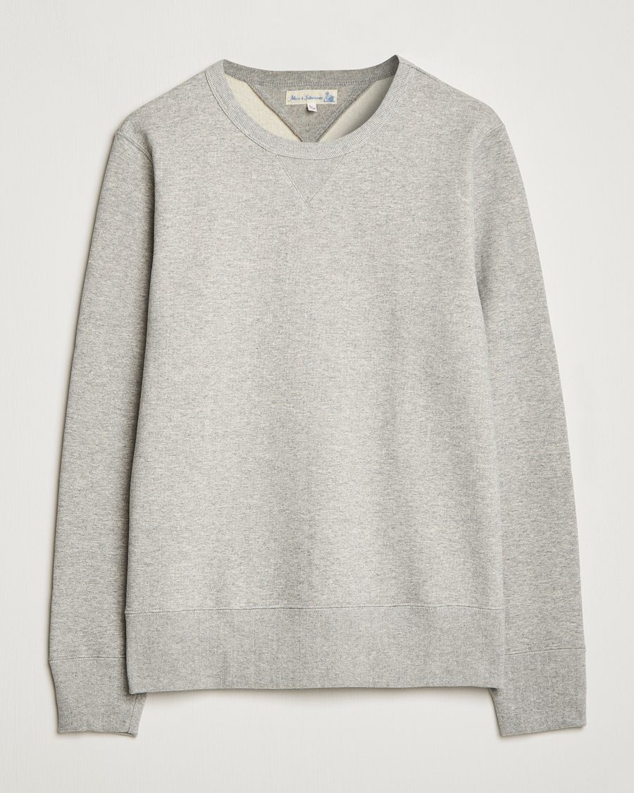Hombres | Jerséis y prendas de punto | Merz b. Schwanen | Organic Cotton Crew Neck Sweat Grey Mel