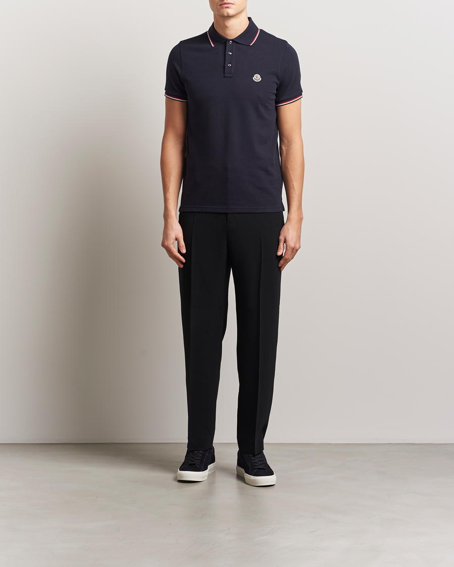 Hombres | Polos | Moncler | Contrast Rib Polo Navy
