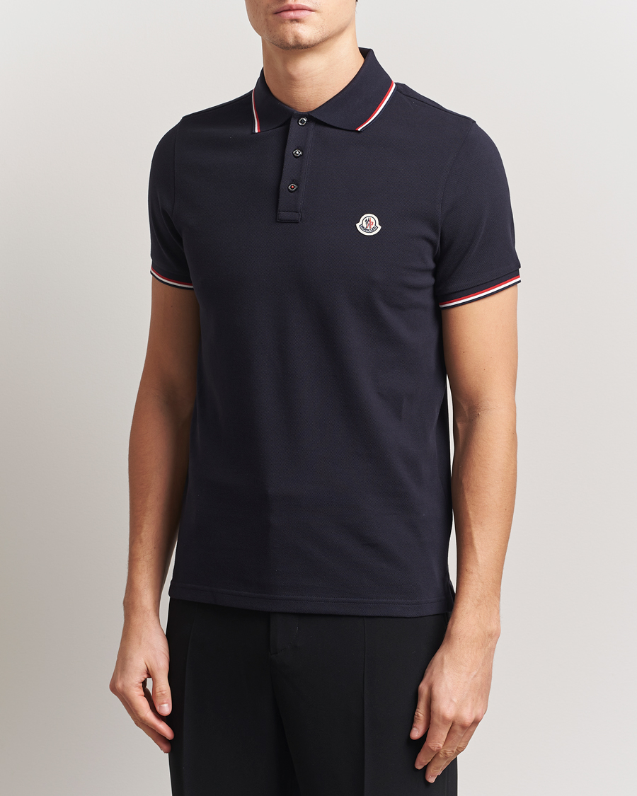 Hombres | Polos | Moncler | Contrast Rib Polo Navy