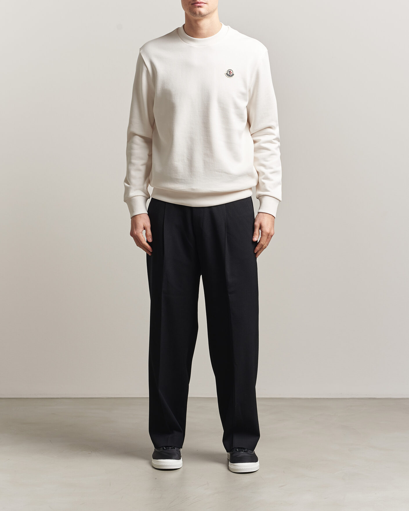 Hombres | Jerséis y prendas de punto | Moncler | Logo Sweatshirt White