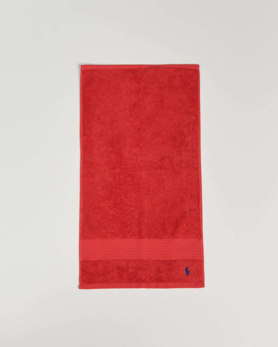 Hombres |  | Ralph Lauren Home | Polo Player Guest Towel 40x75 Red Rose