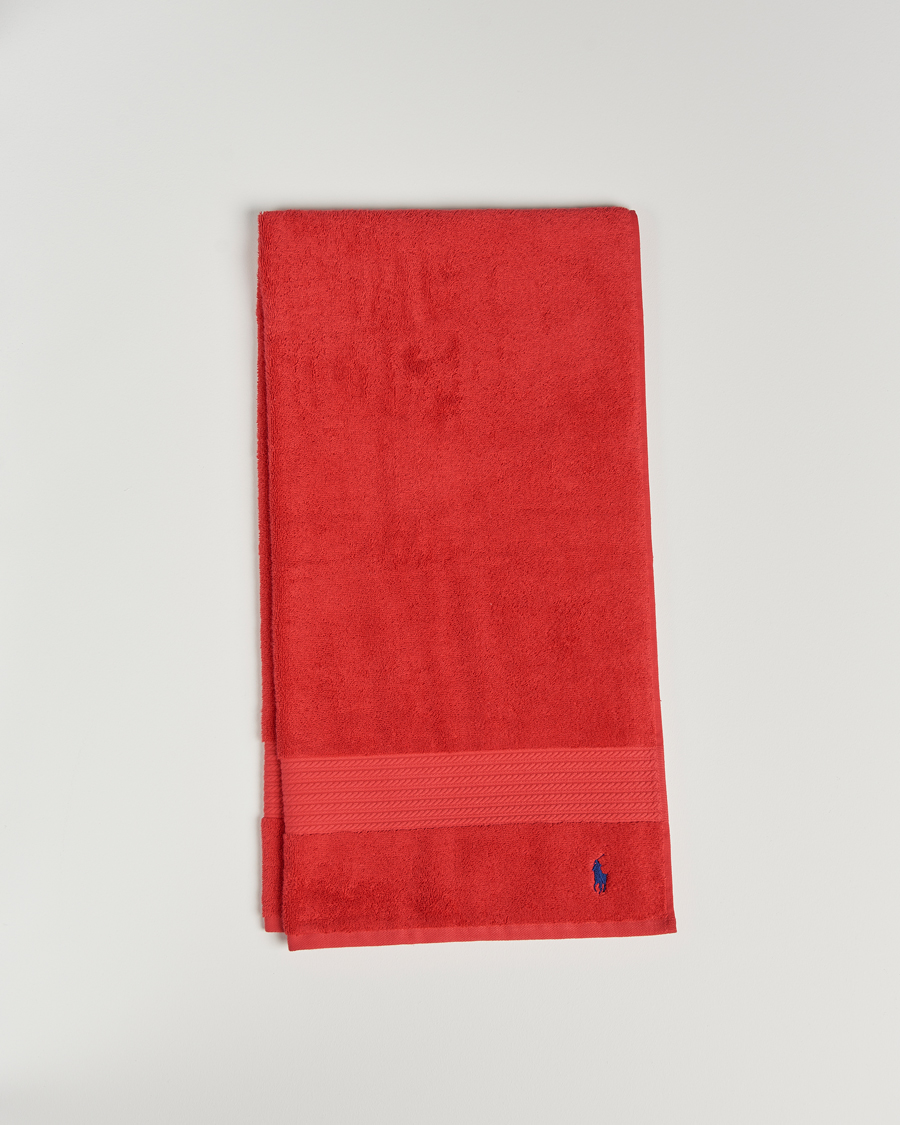 Hombres | Ralph Lauren Home Polo Player Shower Towel 75x140 Red Rose | Ralph Lauren Home | Polo Player Shower Towel 75x140 Red Rose