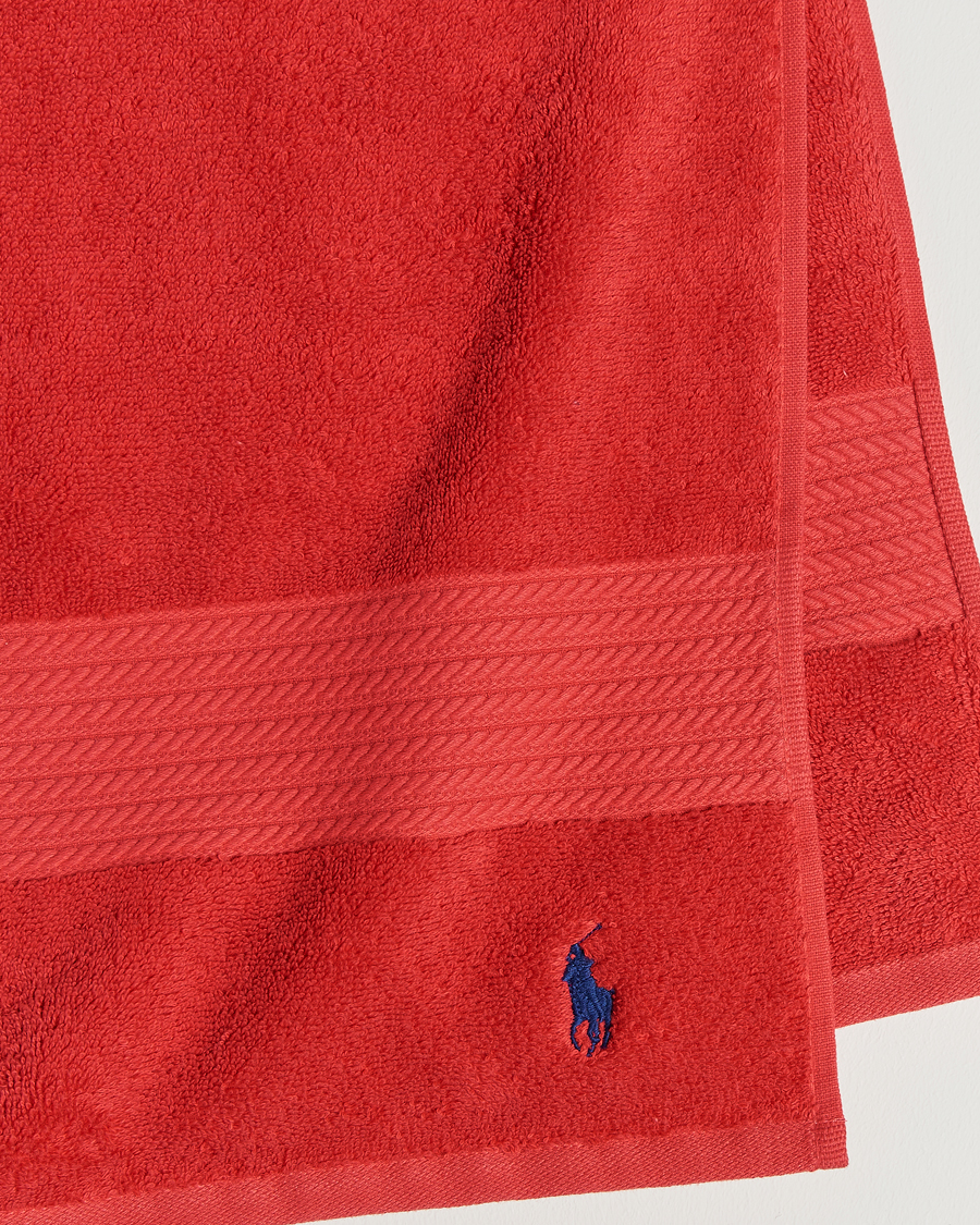 Hombres | Ralph Lauren Home Polo Player Shower Towel 75x140 Red Rose | Ralph Lauren Home | Polo Player Shower Towel 75x140 Red Rose