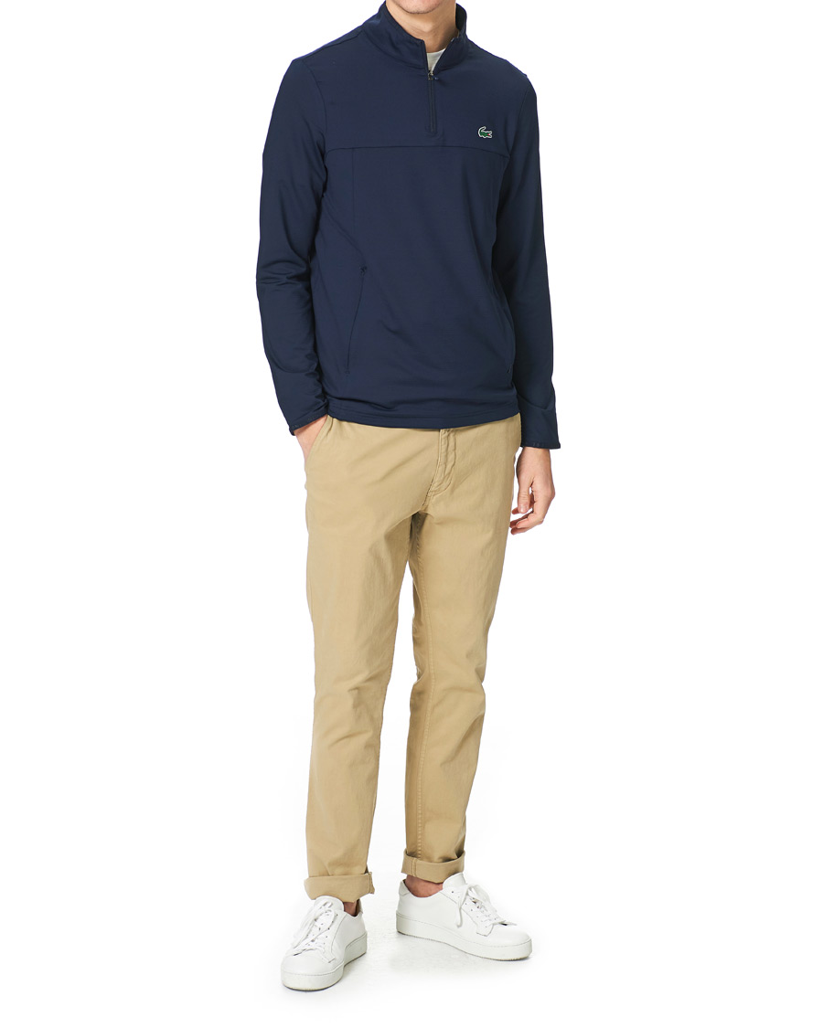 Hombres | Jerséis y prendas de punto | Lacoste Sport | Performance Midlayer Half Zip Navy Blue