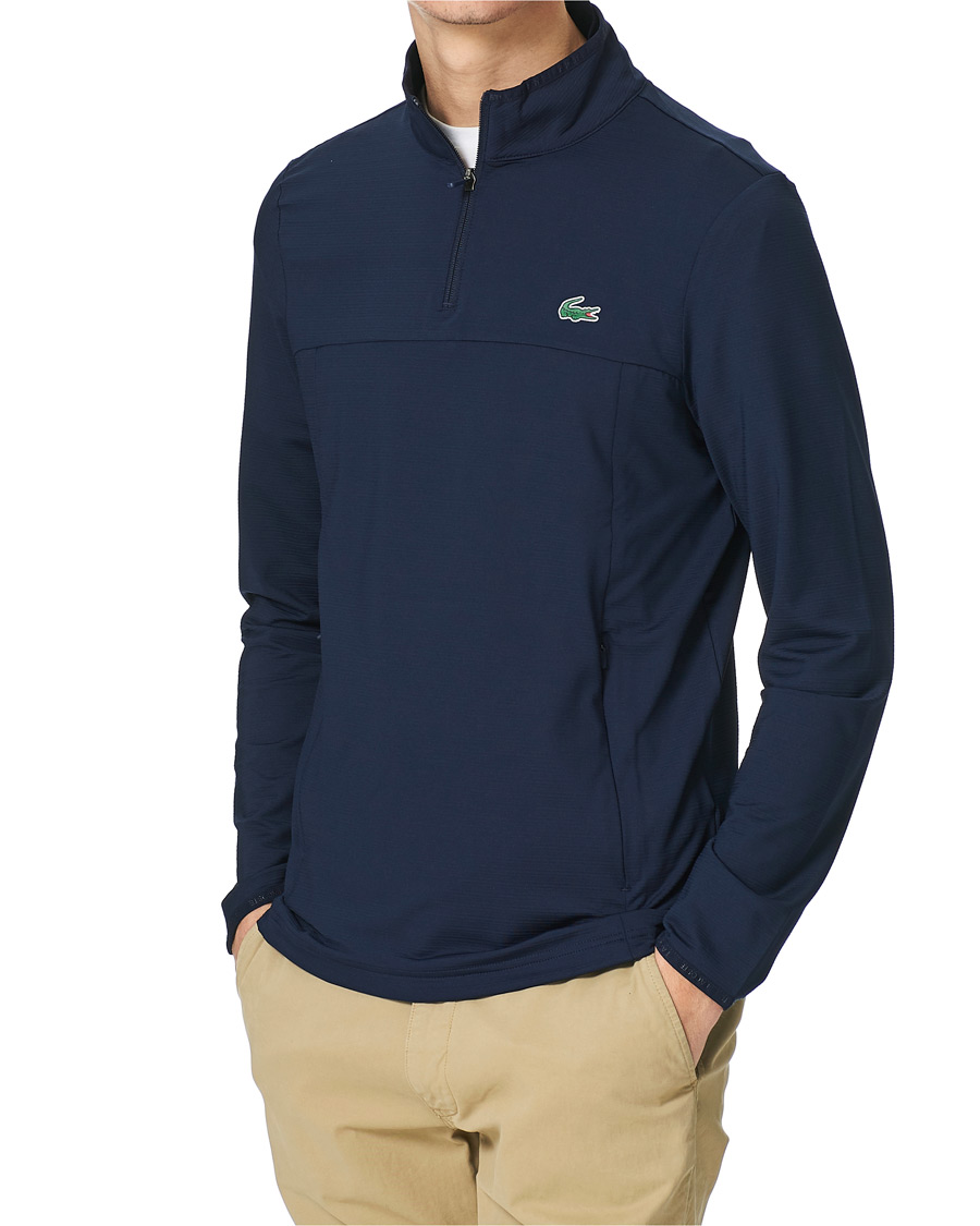 Hombres | Jerséis y prendas de punto | Lacoste Sport | Performance Midlayer Half Zip Navy Blue