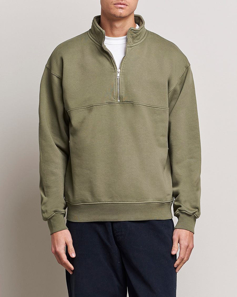 Hombres | Ropa | Colorful Standard | Classic Organic Half-Zip Dusty Olive