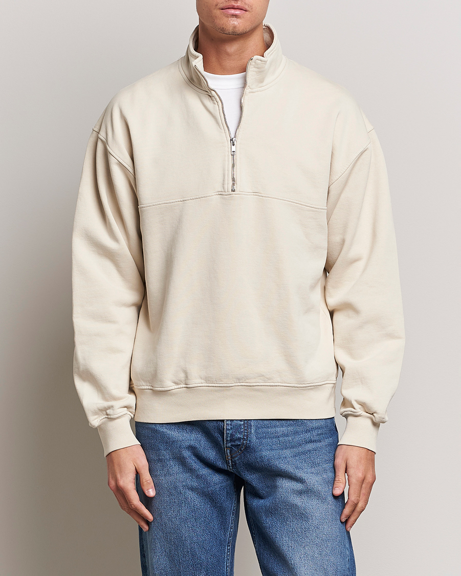 Hombres |  | Colorful Standard | Classic Organic Half-Zip Ivory White