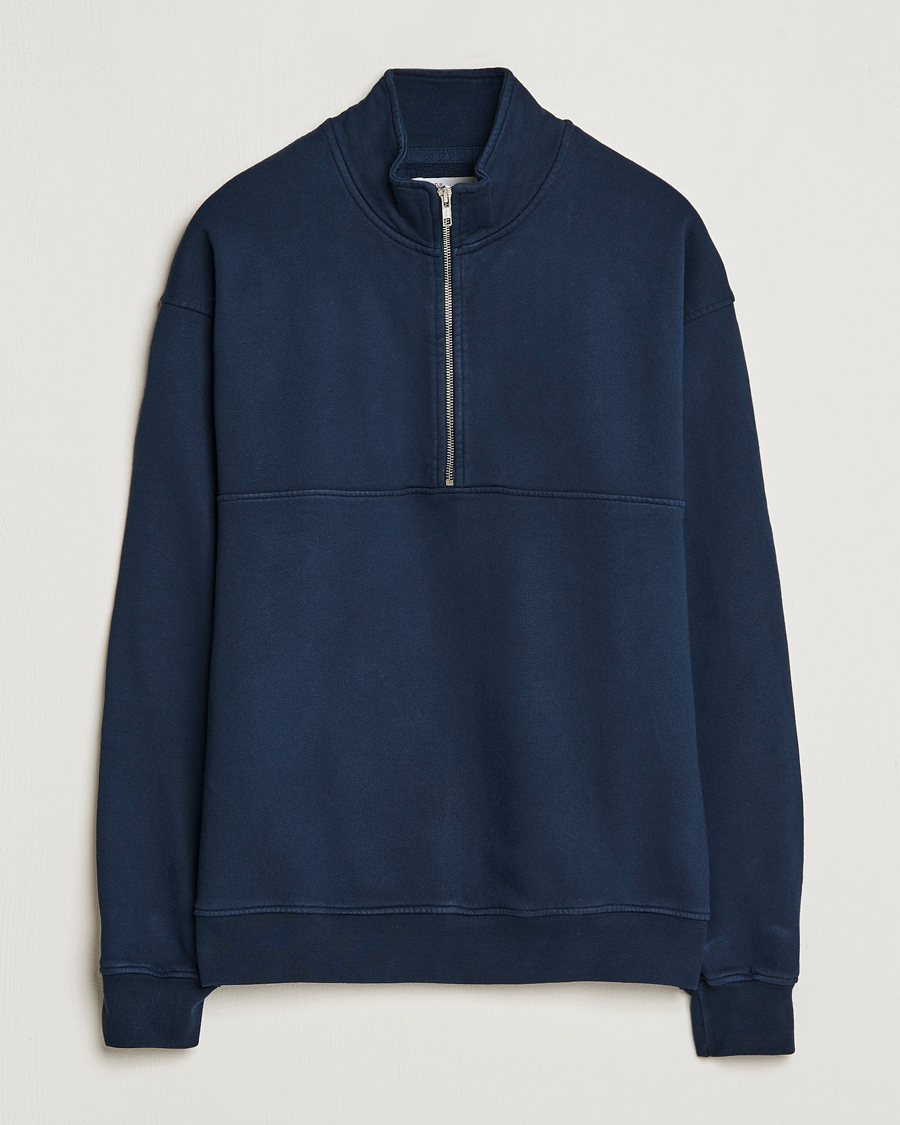 Hombres | Jerséis y prendas de punto | Colorful Standard | Classic Organic Half-Zip Navy Blue