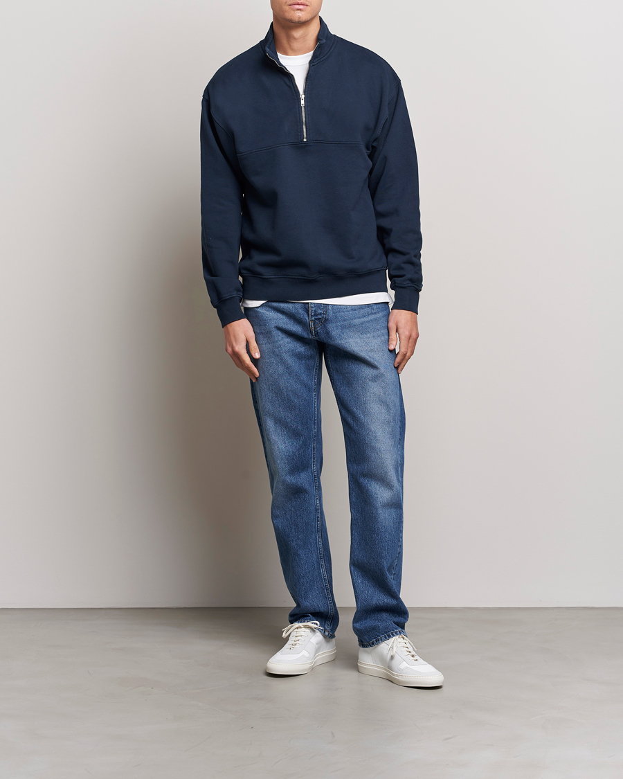 Hombres | Jerséis y prendas de punto | Colorful Standard | Classic Organic Half-Zip Navy Blue