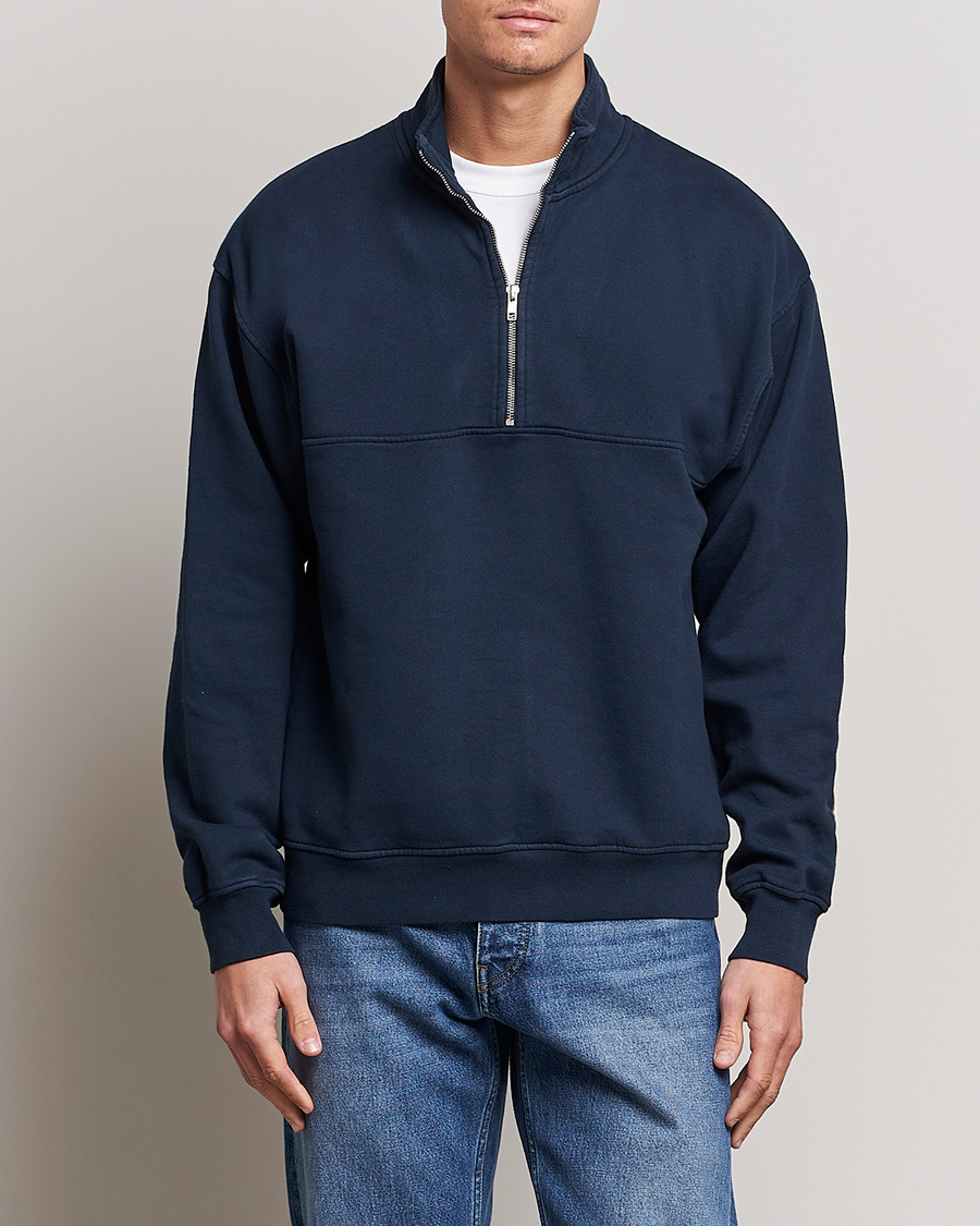 Hombres | Jerséis y prendas de punto | Colorful Standard | Classic Organic Half-Zip Navy Blue