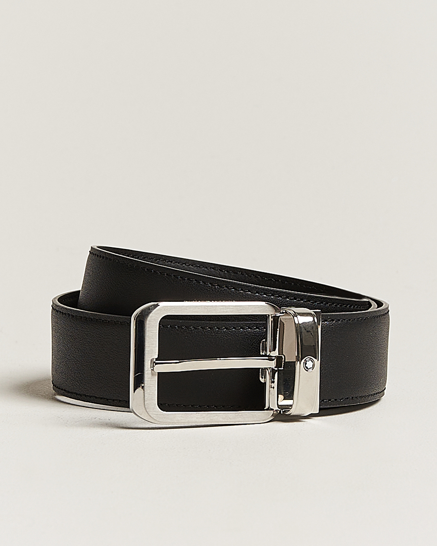 Hombres | Montblanc Black 35 mm Leather belt Black | Montblanc | Black 35 mm Leather belt Black