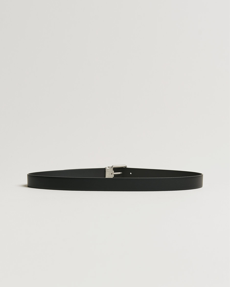 Hombres | Cinturones de cuero | Montblanc | Rounded Square Palladium Pin Buckle 30mm Belt Black