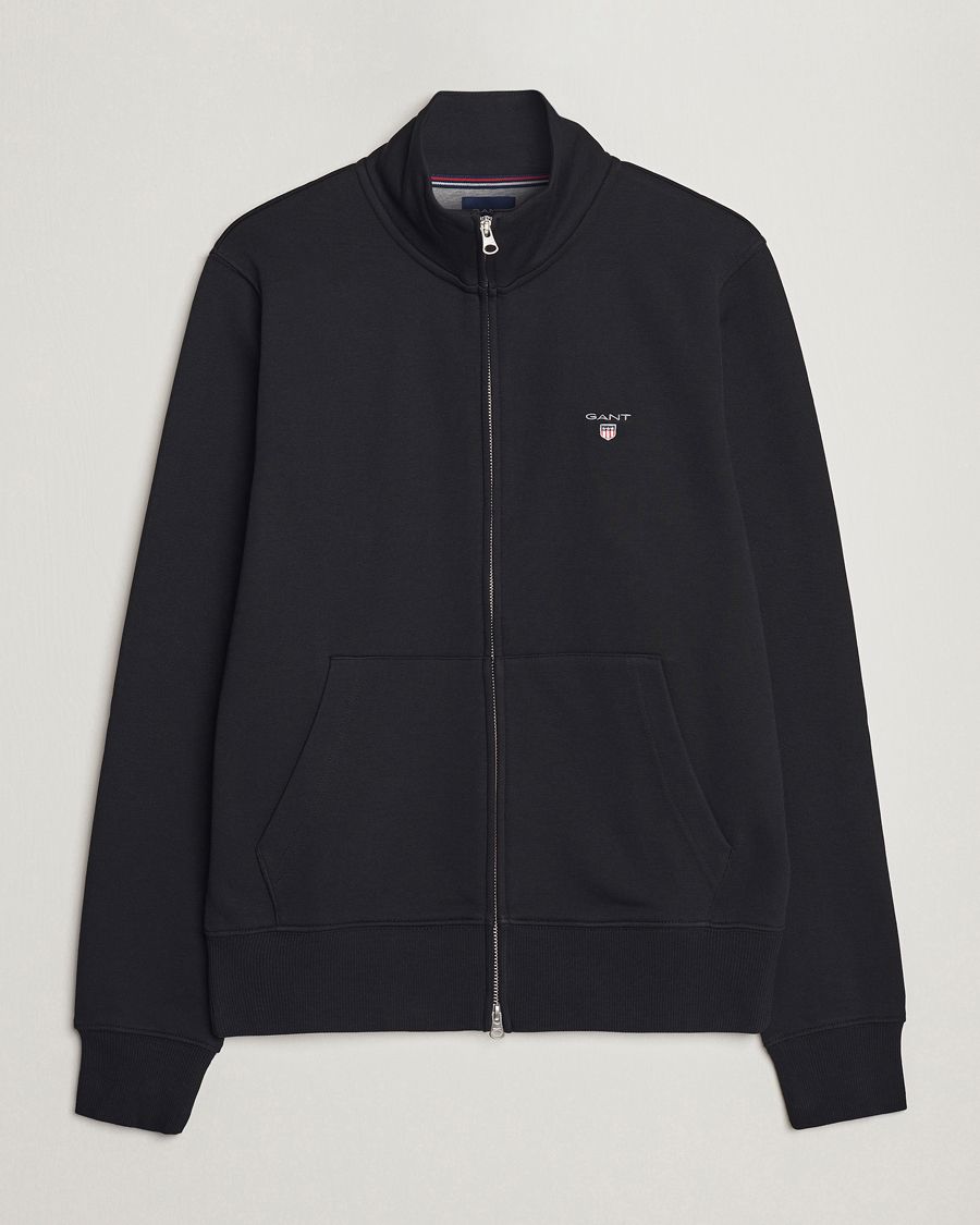 Hombres | Jerséis y prendas de punto | GANT | Original Shield Logo Full-Zip Sweater Black