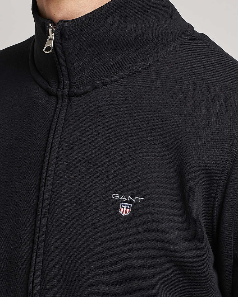 Hombres | Jerséis y prendas de punto | GANT | Original Shield Logo Full-Zip Sweater Black