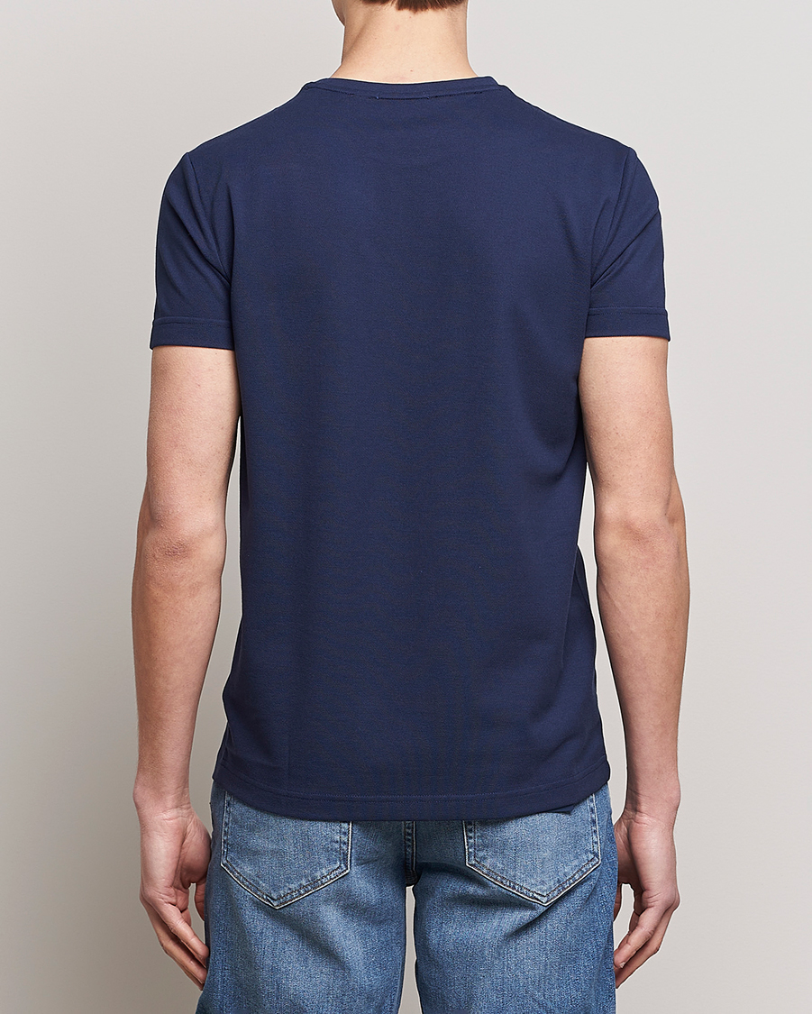 Hombres | Camisetas | GANT | Cotton Pique Crew Neck T-Shirt Evening Blue