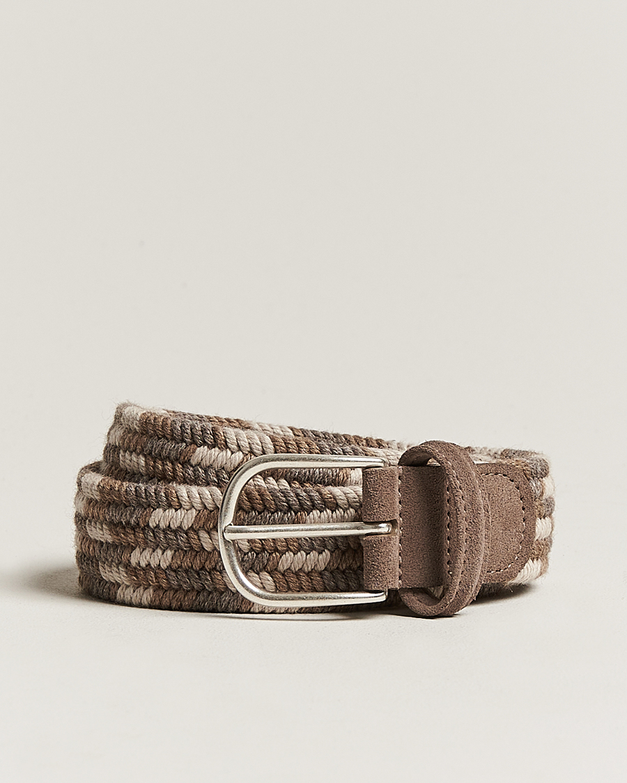 Hombres | Cinturones | Anderson's | Braided Wool Belt Multi Natural