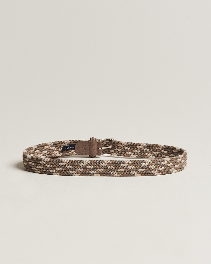 Hombres | Anderson's | Anderson's | Braided Wool Belt Multi Natural