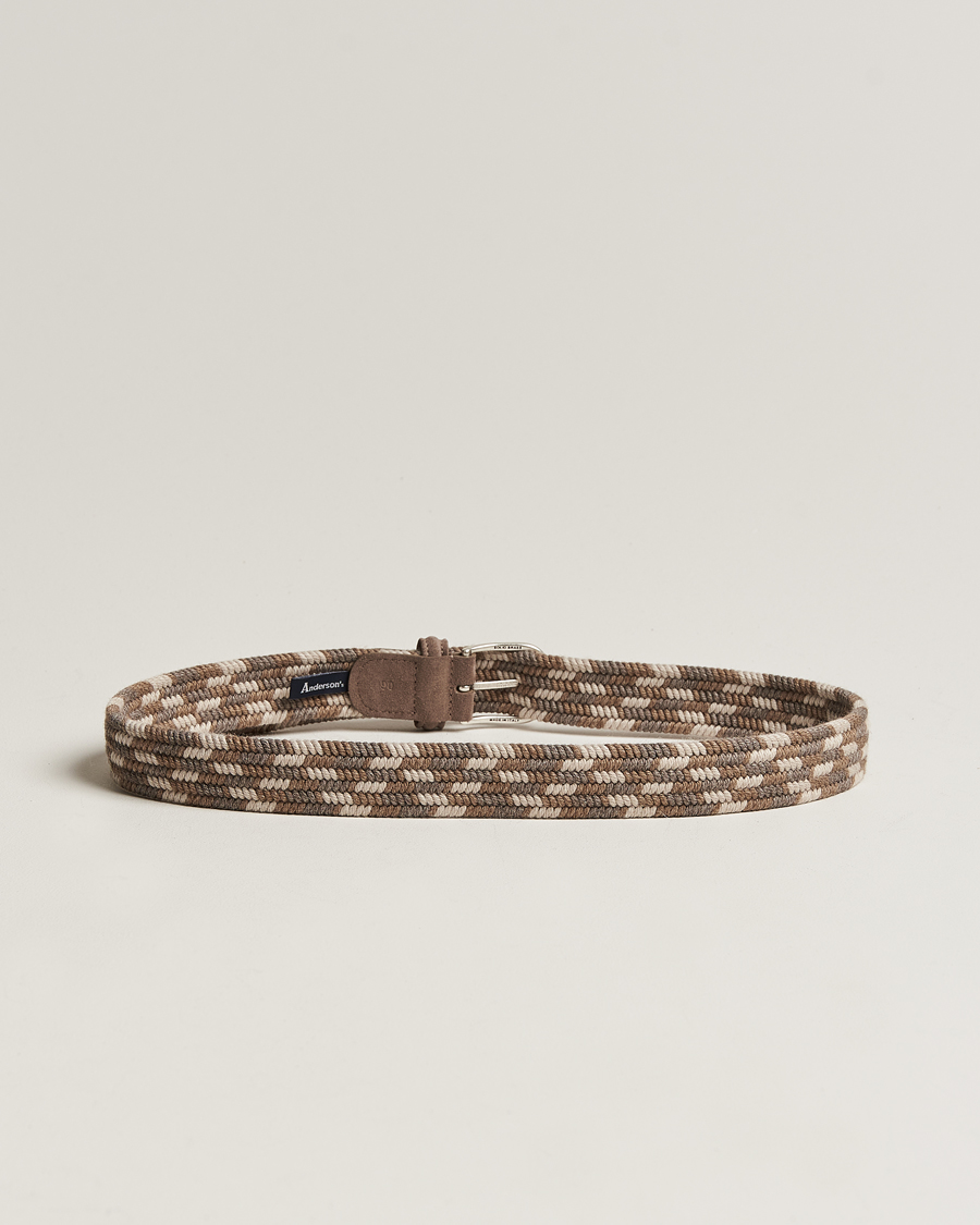Hombres | Cinturones | Anderson's | Braided Wool Belt Multi Natural