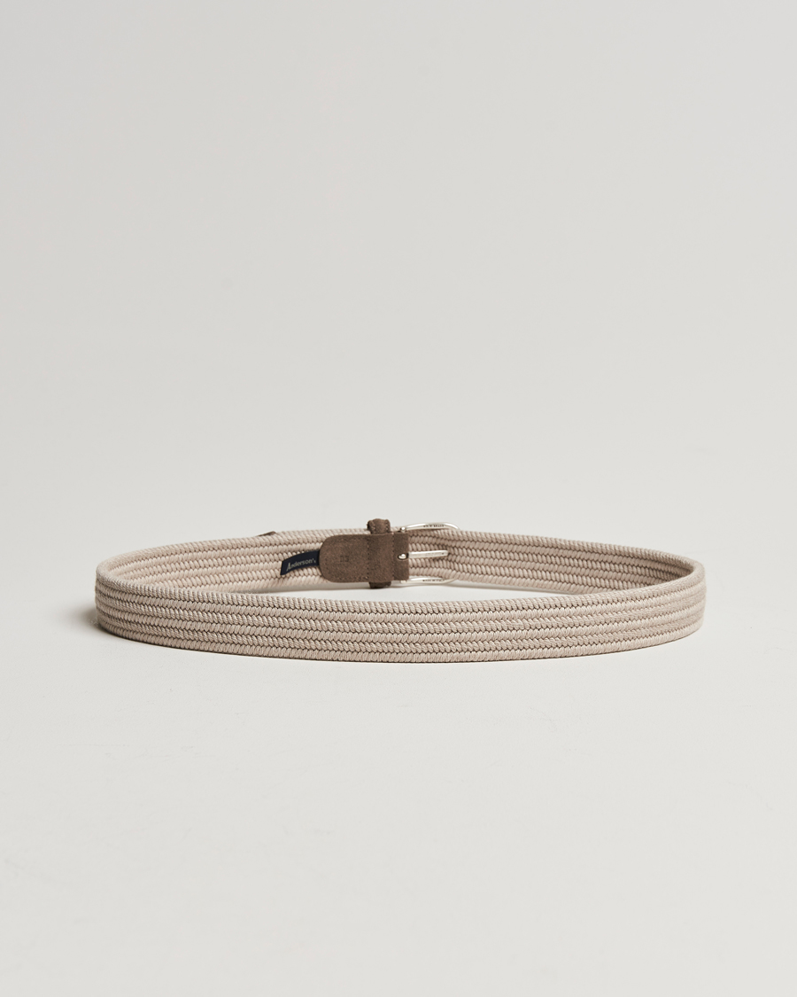 Hombres | Anderson's | Anderson's | Braided Wool Belt Beige
