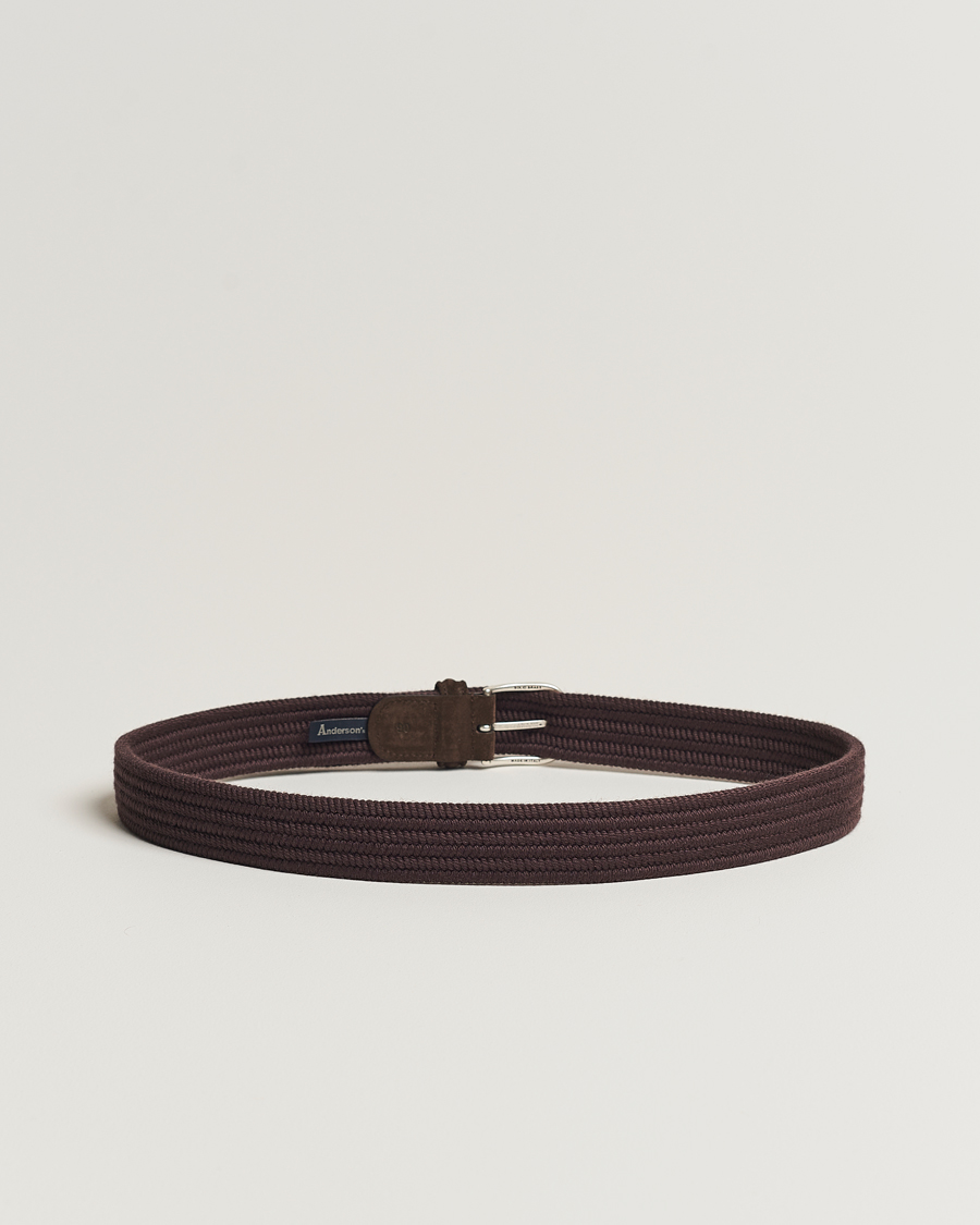 Hombres | Cinturones | Anderson's | Braided Wool Belt Brown