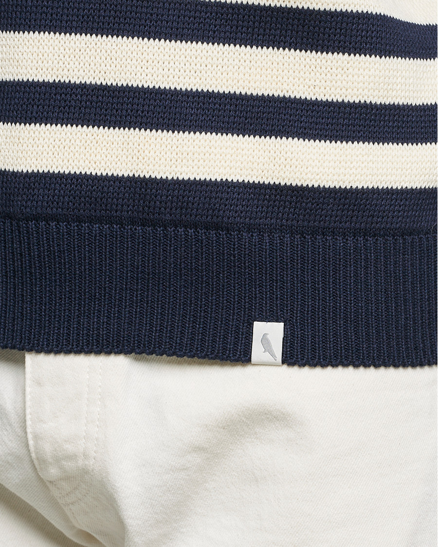 Hombres | Jerséis y prendas de punto | Peregrine | Richmond Knitted Rugby Shirt Navy/White