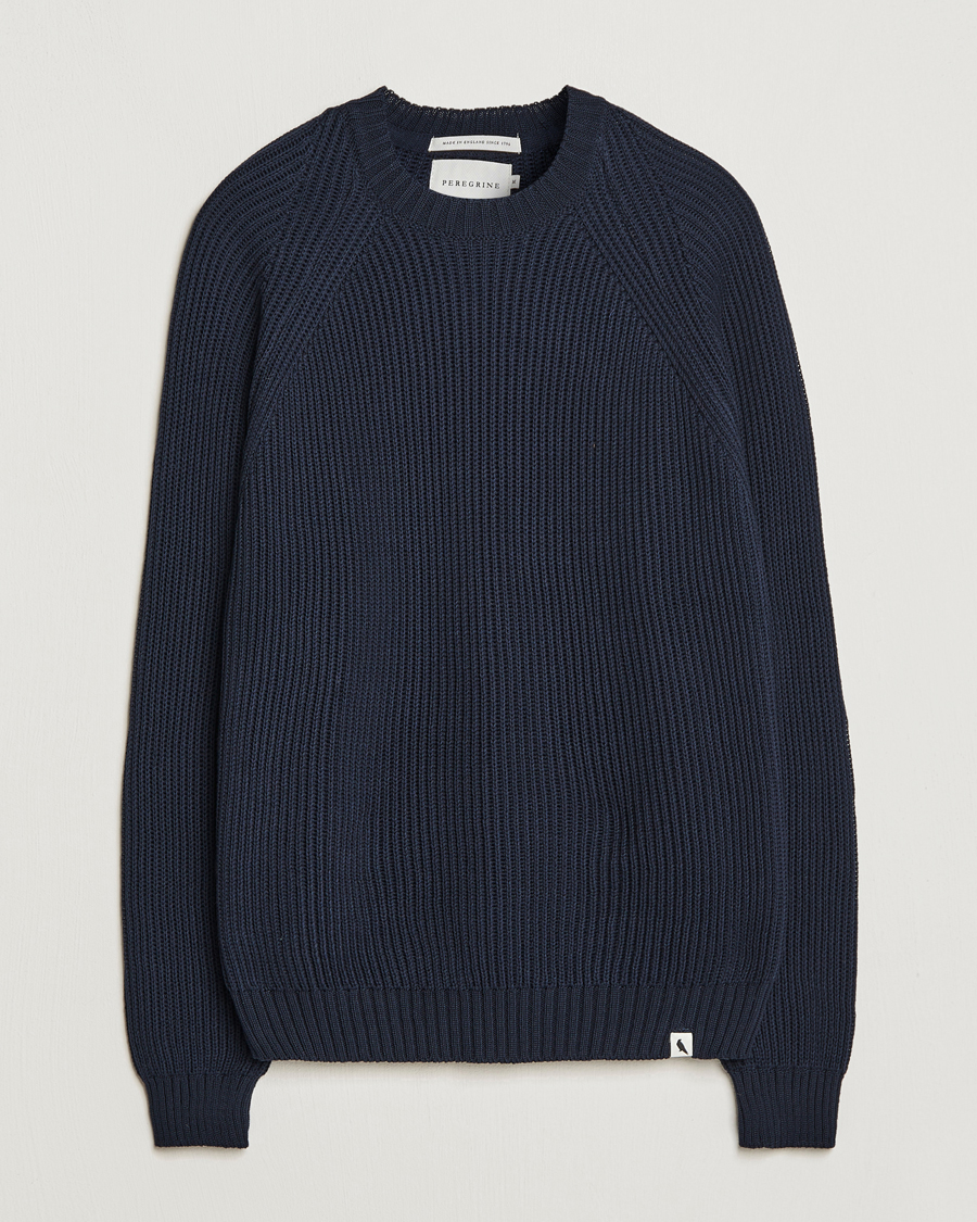 Hombres | Jerséis y prendas de punto | Peregrine | Harry Organic Cotton Sweater Navy