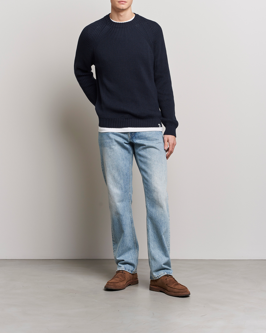 Hombres | Jerséis y prendas de punto | Peregrine | Harry Organic Cotton Sweater Navy