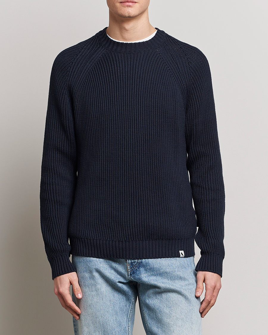 Hombres | Jerséis y prendas de punto | Peregrine | Harry Organic Cotton Sweater Navy