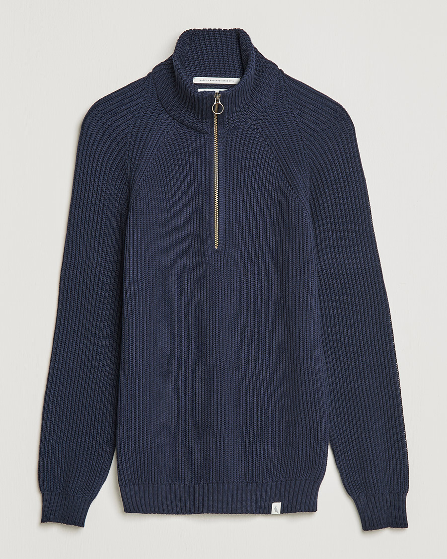 Hombres | Jerséis y prendas de punto | Peregrine | Felix Quarter Zip Jumper Navy